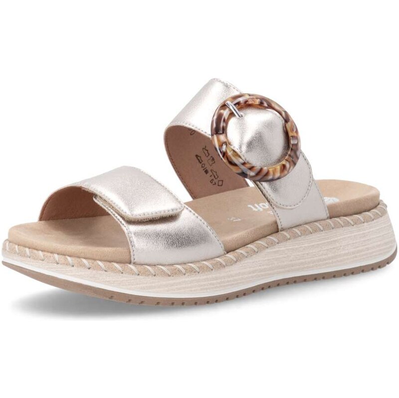 RIEKER Dámske šľapky REMONTE D3J51-90 zlatá S6 67878015