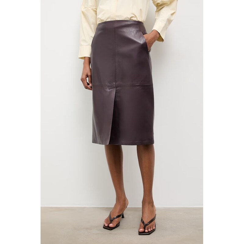 Kožená sukňa s rozparkom Answear.LAB SORA z kolekcie Unscripted 65297142