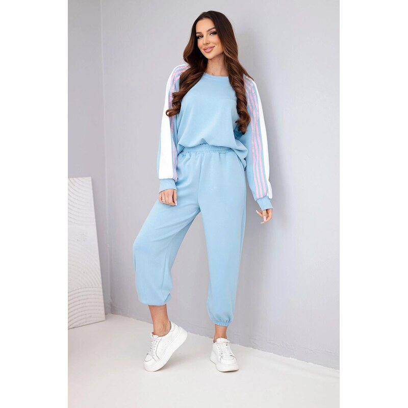 MladaModa Viskózová tepláková súprava s mikinou s pruhmi model 3105 67907972