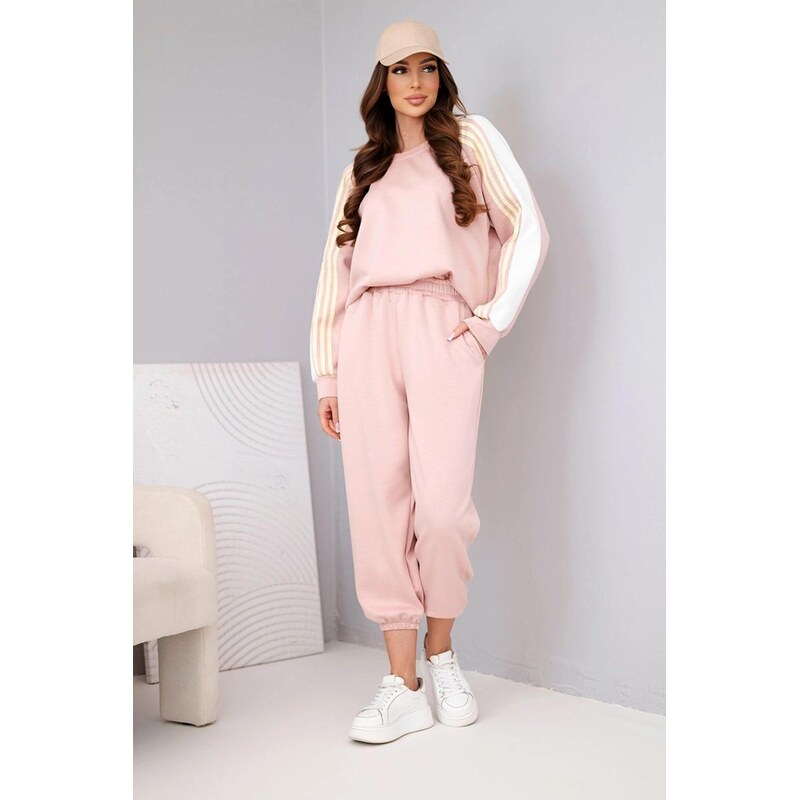 MladaModa Viskózová tepláková súprava s mikinou s pruhmi model 3105 67907973