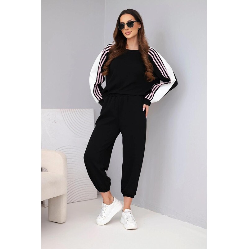 MladaModa Viskózová tepláková súprava s mikinou s pruhmi model 3105 67907975