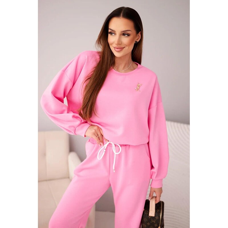 MladaModa Viskózová tepláková súprava s brošňou model 22193 jasná 67908013