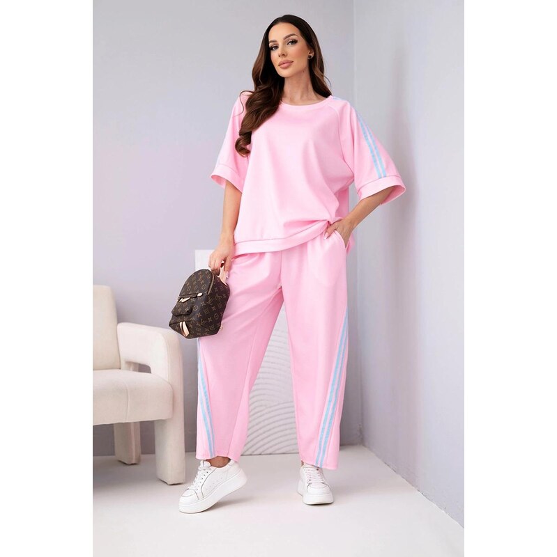 MladaModa Viskózová tepláková súprava s pruhmi po bokoch model AR0580 67908027