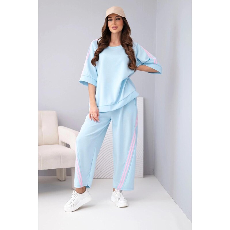 MladaModa Viskózová tepláková súprava s pruhmi po bokoch model AR0580 67908028