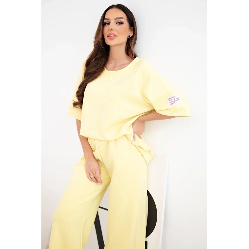 MladaModa Viskózová tepláková súprava so širokými nohavicami model 67908037