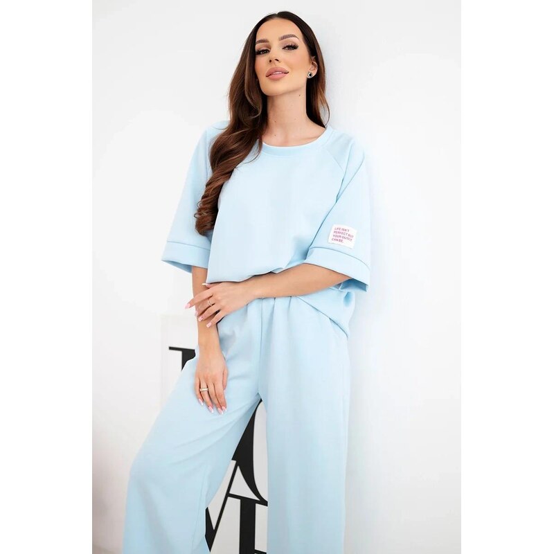 MladaModa Viskózová tepláková súprava so širokými nohavicami model 67908038