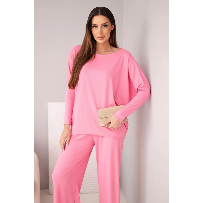 MladaModa Voľný viskózový komplet model AR0261 jasný ružový 67908053