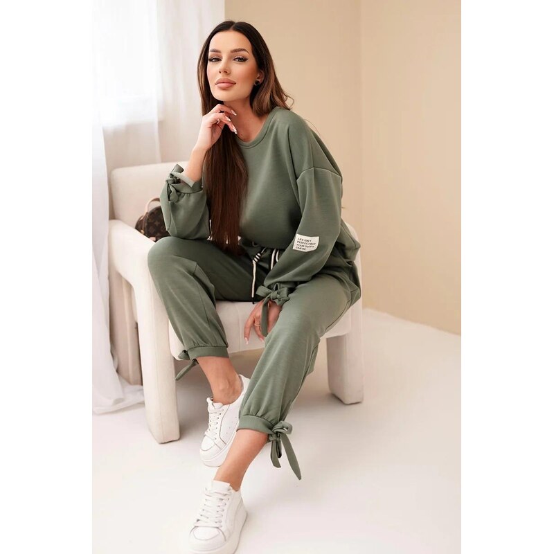 MladaModa Viskózová tepláková súprava s viazaniami model 7841 farba 67908084