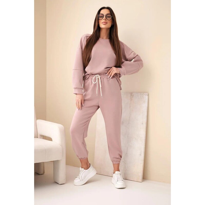 MladaModa Viskózová tepláková súprava model 7065P staroružová 67908115