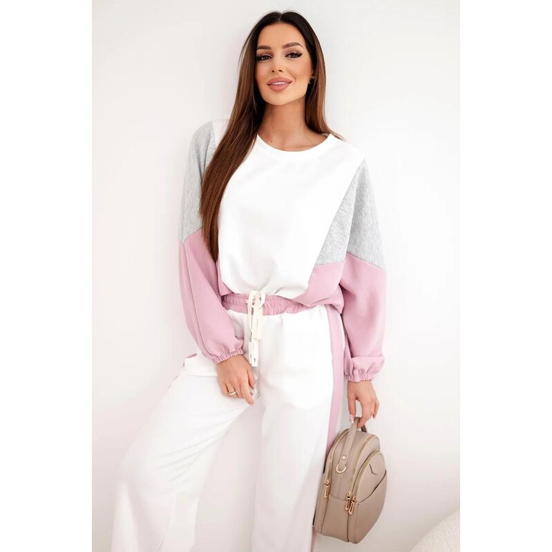 MladaModa Trojfarebná viskózová tepláková súprava vo voľnom strihu 67908121