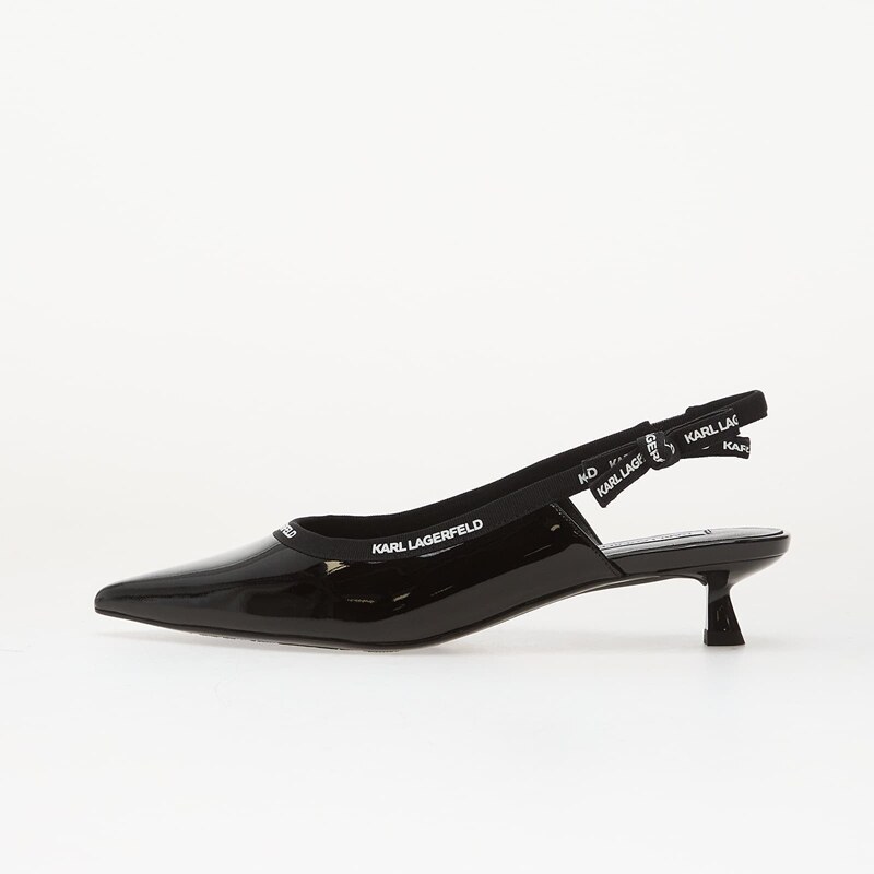 Karl Lagerfeld Jeans Pasha Ribbon Sling Black Patent Lthr 67878478
