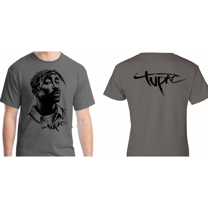 Fruit of the Loom Tupac - Signature Portrait (Anthracite) (tričko) 67878804