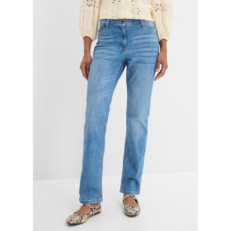 bonprix Rovné džínsy s pohodlným pásom, stredná výška pásu, farba 66963675