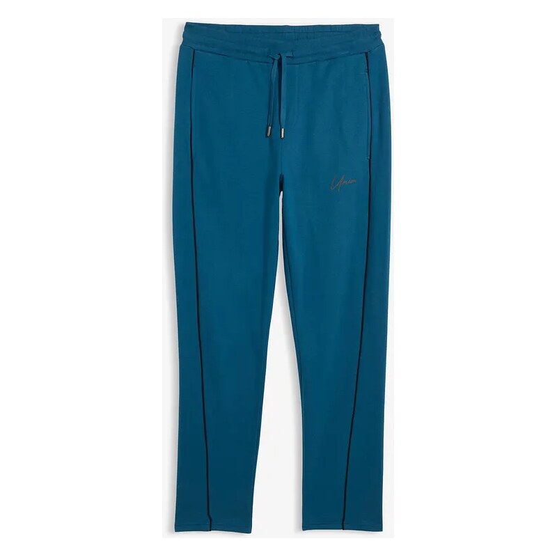 bonprix Tepláky s kontrastnými detailmi z čistej bavlny, farba modrá 66559865