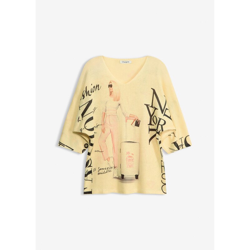 bonprix Pulóver, farba žltá 67879327