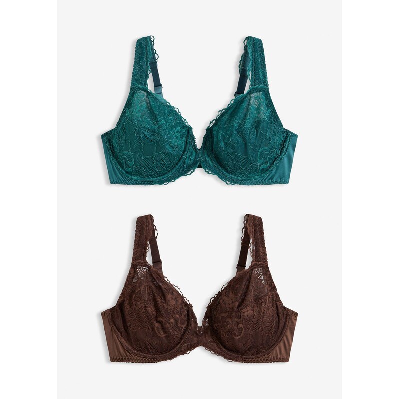 bonprix Podprsenka s kosticami s lesklým efektom (2 ks v balení), 67879352