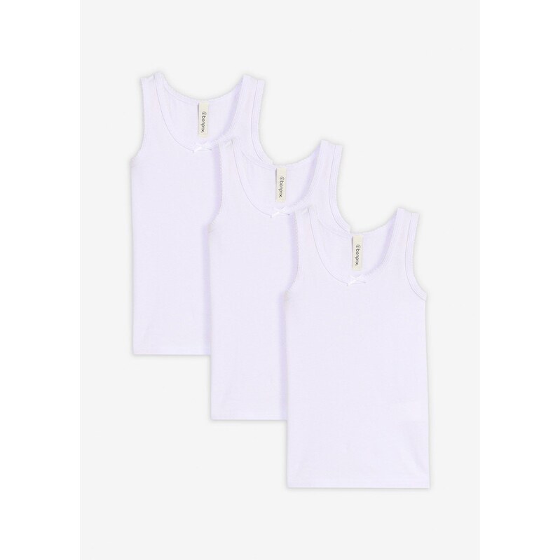 bonprix Tielko (3 ks v balení) s mäkkou bavlnou, farba biela 67879359