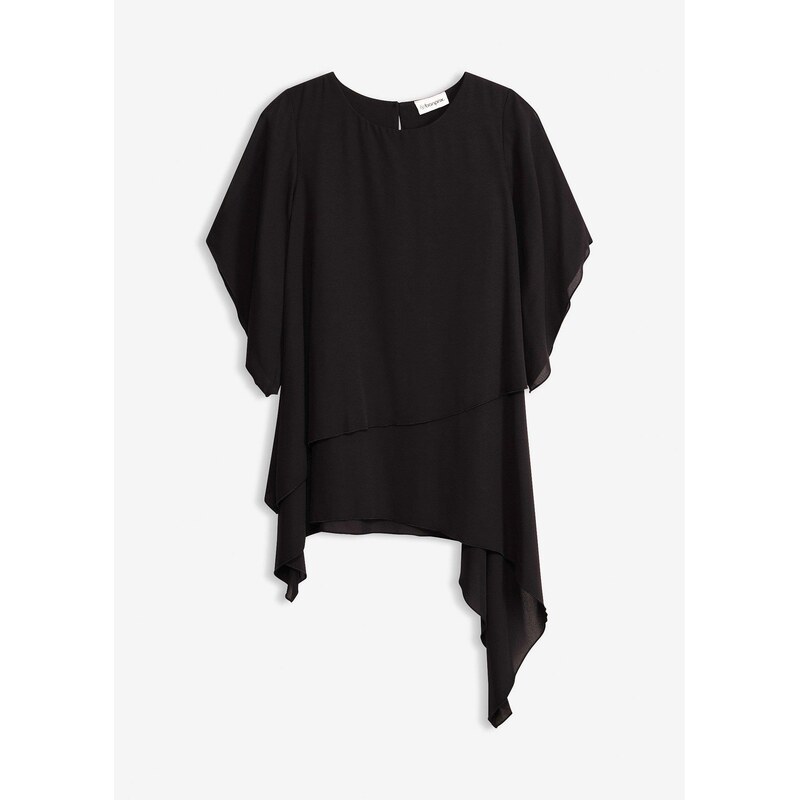 bonprix Blúzka vo vrstvenom vzhľade, farba čierna 67879362