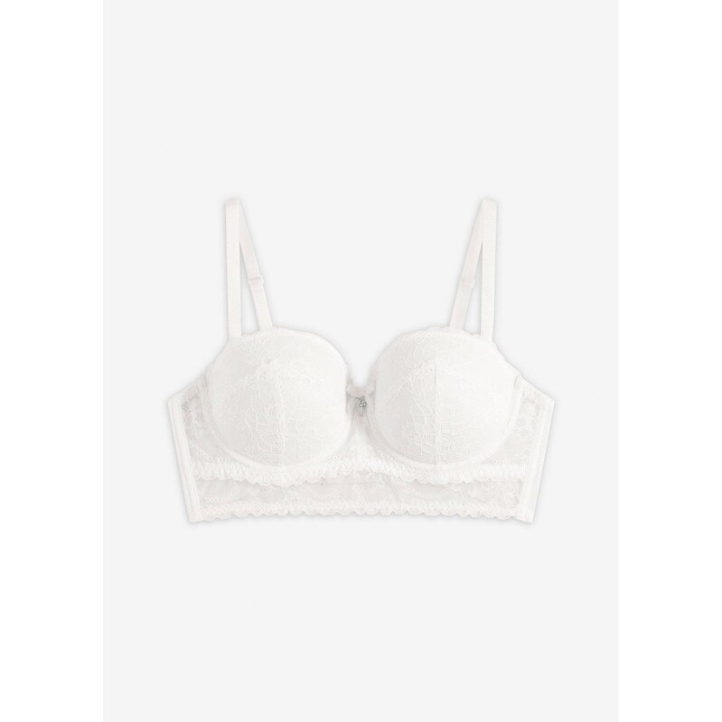 bonprix Bardotka podprsenka z čipky, farba biela 67879363