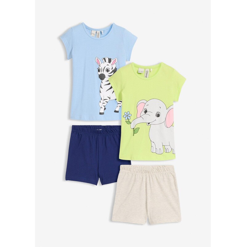 bonprix Krátke pyžamo (2 ks), s mäkkou bavlnou, farba modrá 67879361