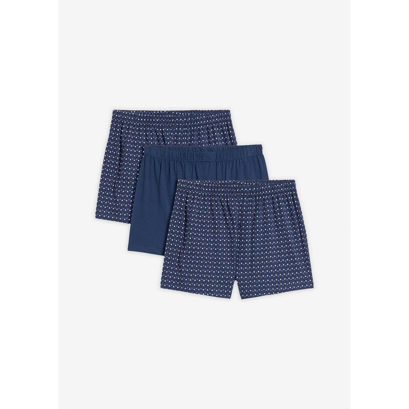 bonprix Boxerky s bavlnou (3 ks v balení), farba modrá 67879384