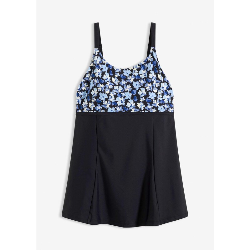 bonprix Sťahovacie kúpacie šaty s mašľou, farba čierna 67879432