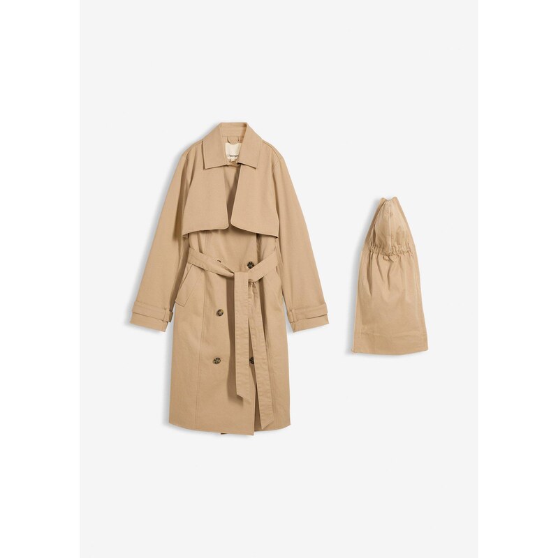 bonprix Materský kabát trenčkot 3v1, na nosenie detí, farba béžová 67879474