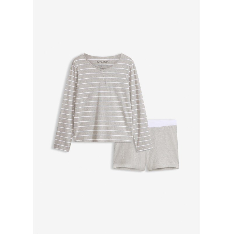 bonprix Pyžamo s krátkymi legínmi, farba šedá 67879520