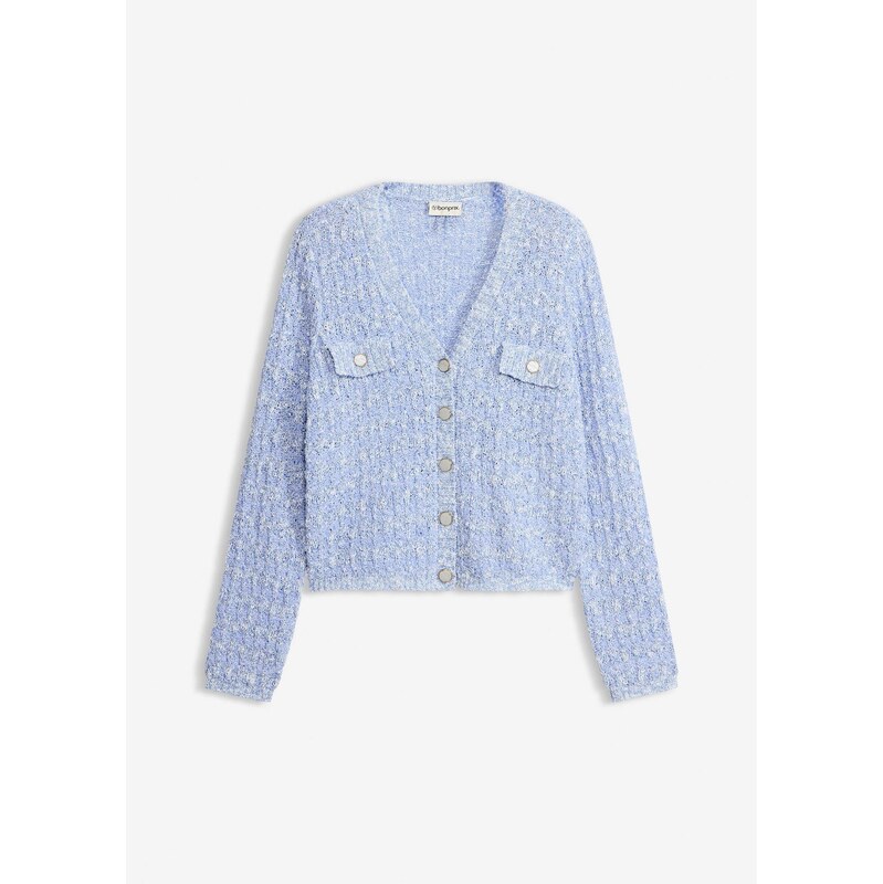 bonprix Pletený sveter buklé, farba modrá 67879524