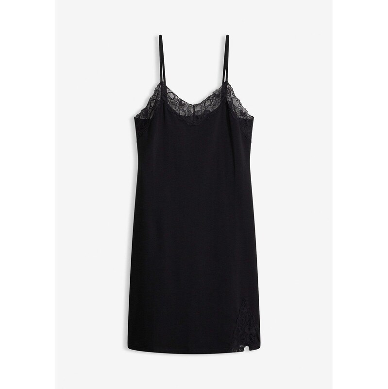 bonprix Nočná košeľa, krátka, s tenkými ramienkami, farba čierna 67879533