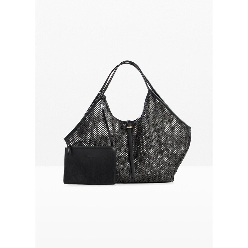 bonprix Taška Shopper, sieťovinová, farba čierna 67879565