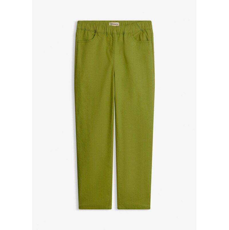 bonprix 7/8 nohavice bez zapínania so strečom, farba zelená 67879578
