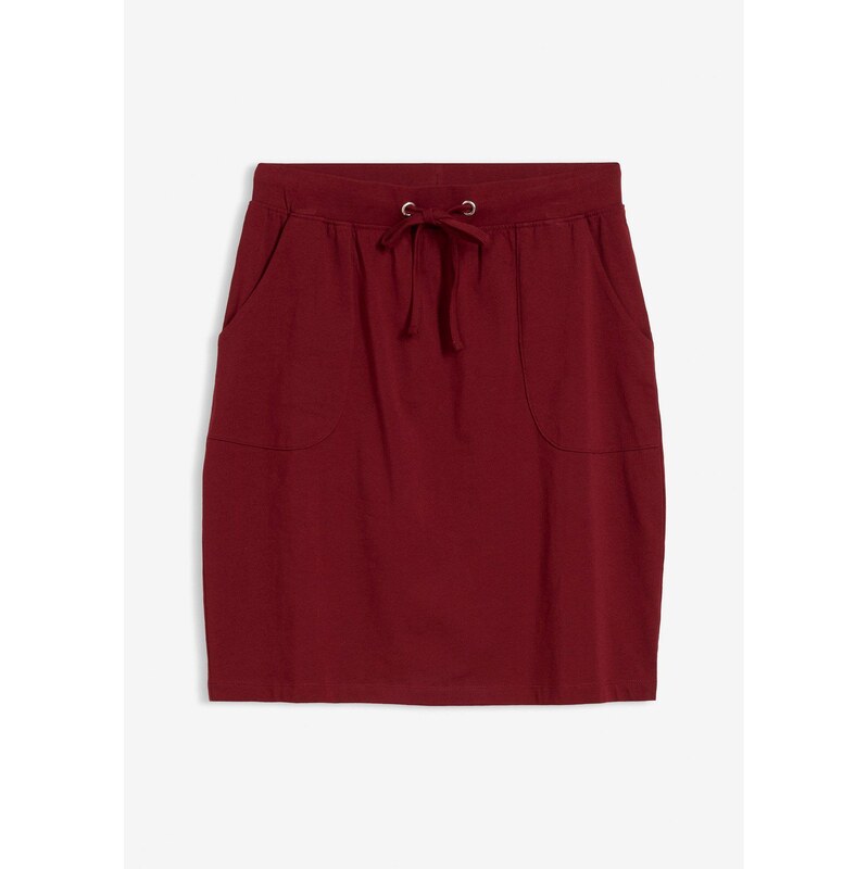 bonprix Strečová sukňa s bio bavlnou a strečom, farba červená 67879590