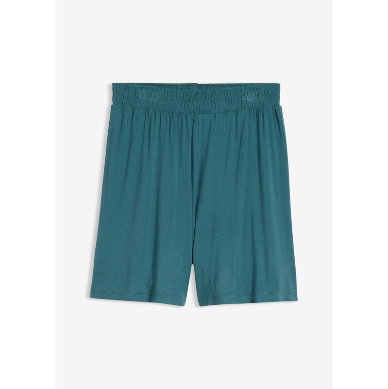 bonprix Šortky bez zapínania z jemného mixu viskózy, farba modrá 67879595