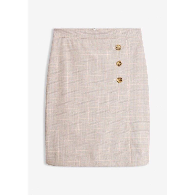 bonprix Ceruzková sukňa Glencheck, farba šedá 67879623