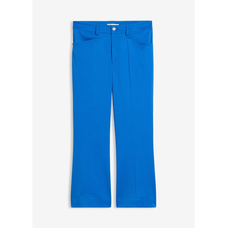 bonprix 7/8 nohavice, rozšírené, s dekoratívnym gombíkom, farba modrá 67879651