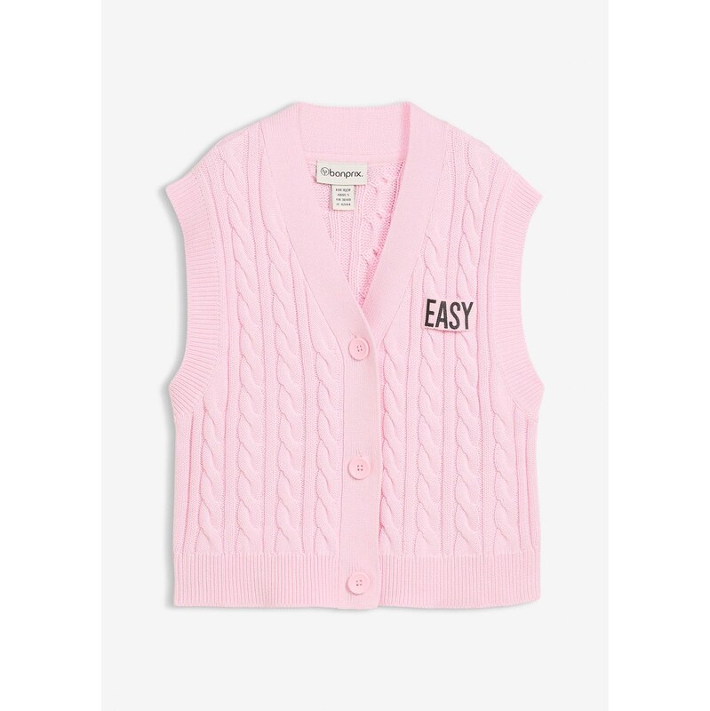 bonprix Pletená vesta, farba ružová 67879661