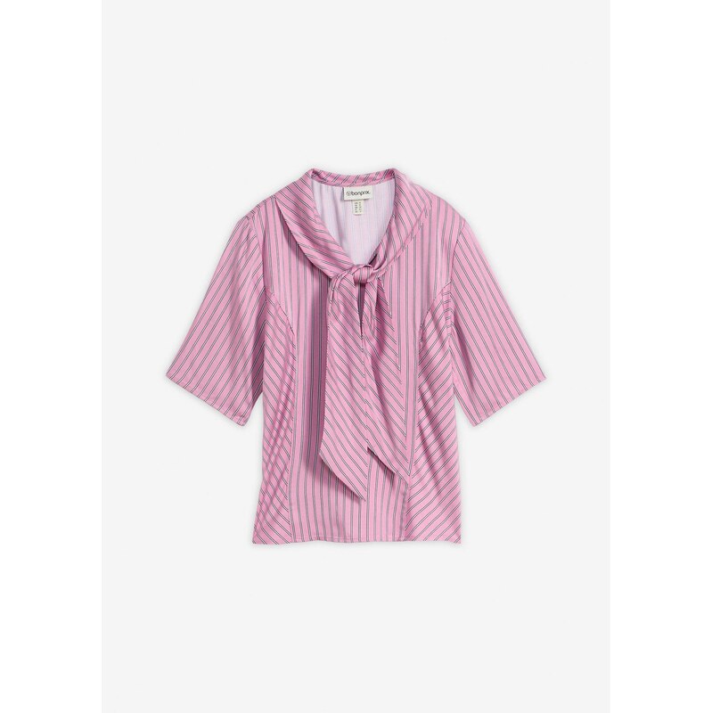 bonprix Blúzka s viazačkou, z jemného modálu, farba ružová 67879691