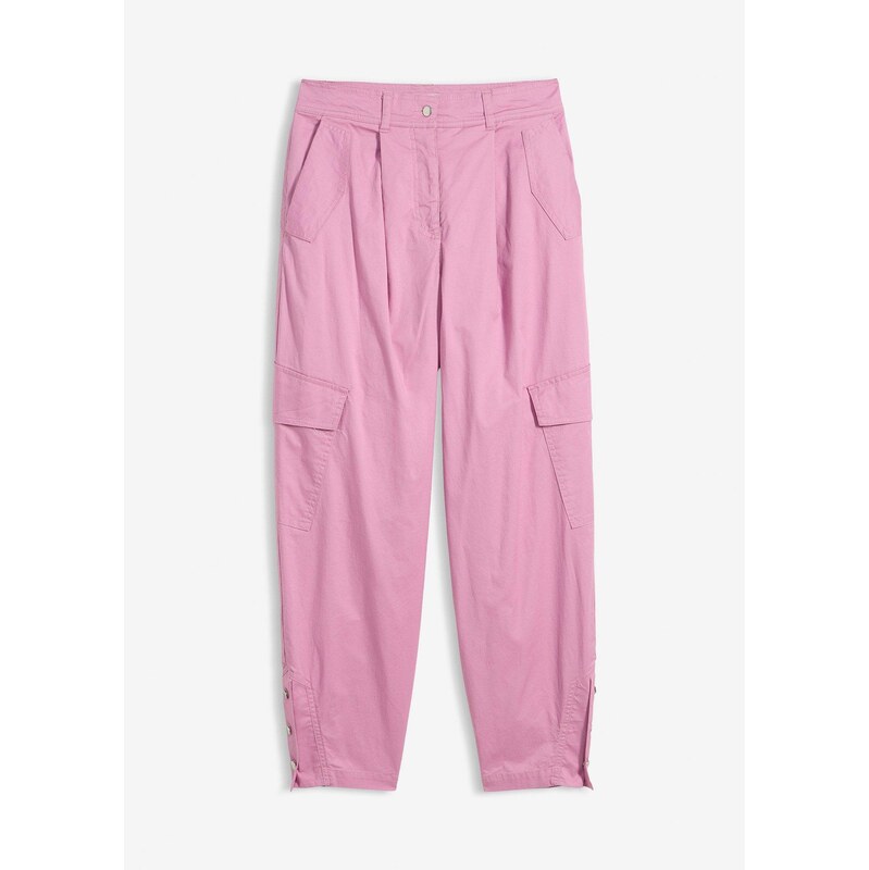 bonprix Kapsáčové nohavice z bavlny so strečom, farba ružová 67879705