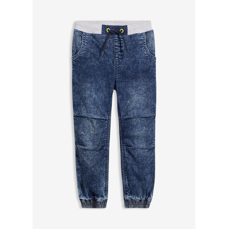 bonprix Regular Fit džínsy bez zapínania, elastický pás, farba modrá 67879723