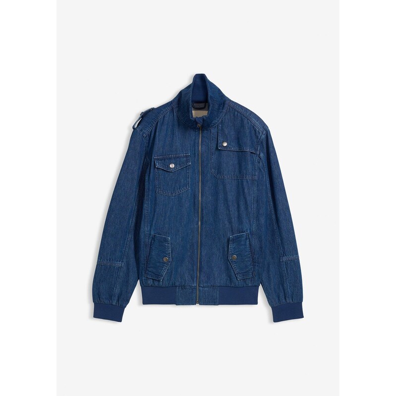 bonprix Džínsová bunda z čistej bavlny, farba modrá 67879736