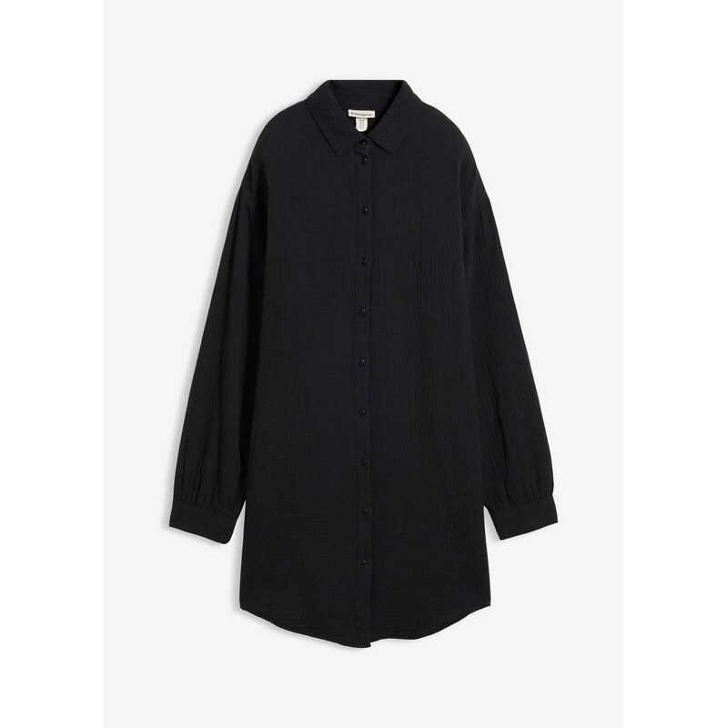 bonprix Dlhá blúzka, mušelínová, farba čierna 67879771