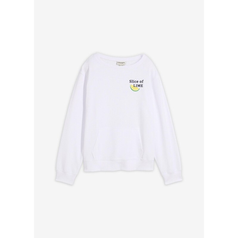 bonprix Mikina z čistej bavlny, farba biela 67879785