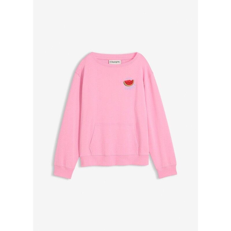 bonprix Mikina z čistej bavlny, farba ružová 67879786