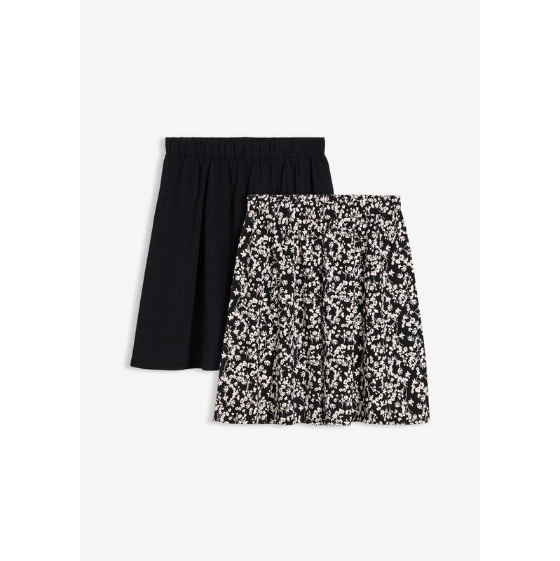 bonprix Džersejová sukňa (2 ks), farba čierna 67879832