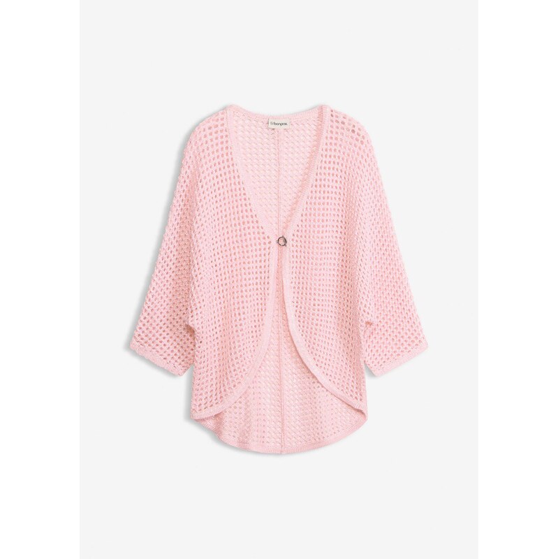 bonprix Ažúrový pletený sveter, farba ružová 67879848