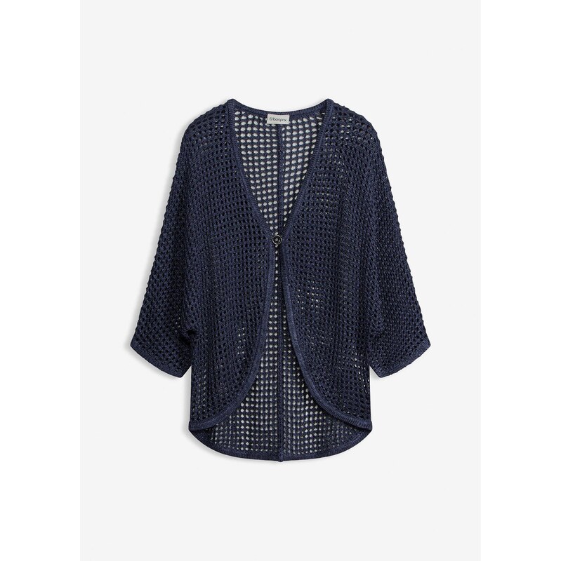 bonprix Ažúrový pletený sveter, farba modrá 67879850