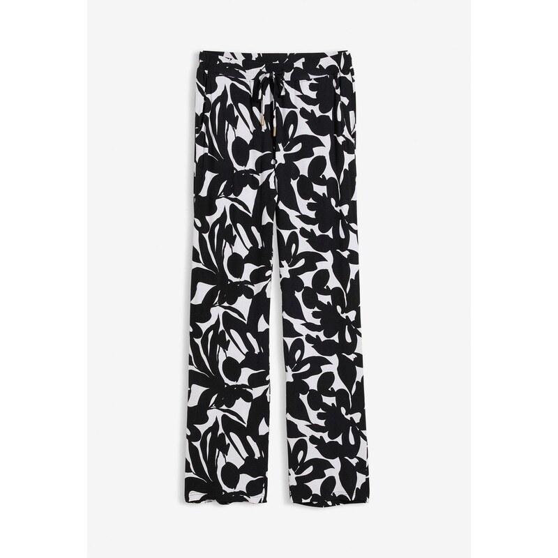 bonprix Džersejové nohavice z viskózového mixu, farba čierna 67879916