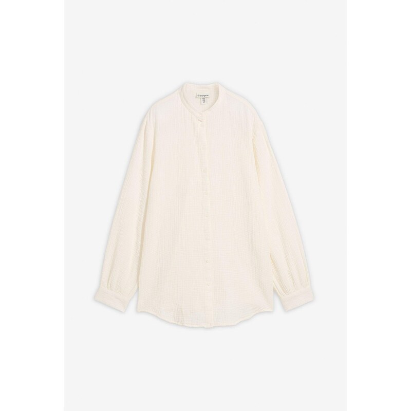 bonprix Mušelínová dlhá blúzka z bavlny, farba biela 67879965