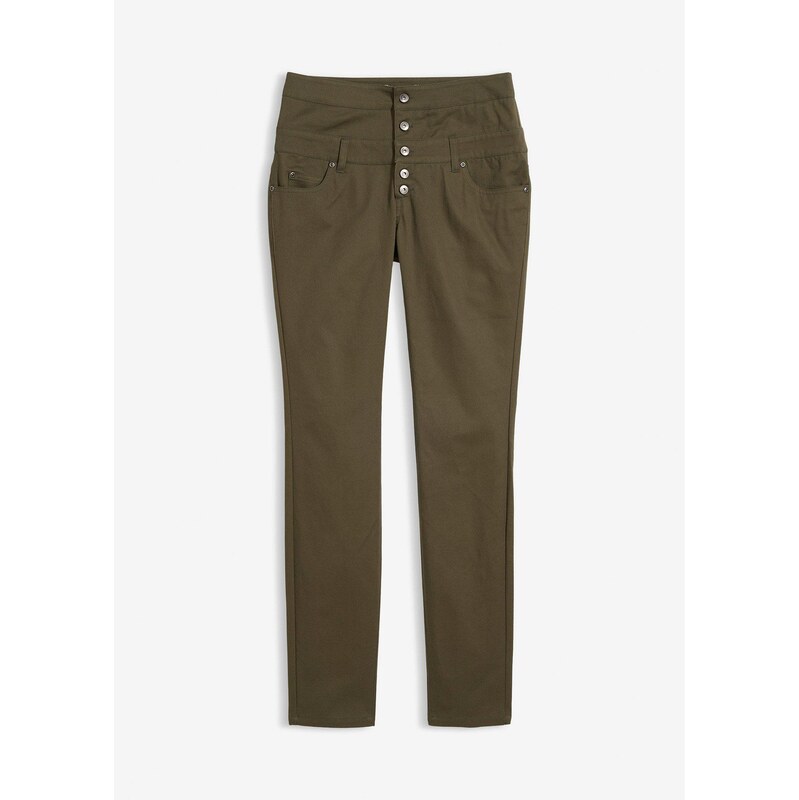 bonprix Strečové twillové nohavice, farba zelená 67879977